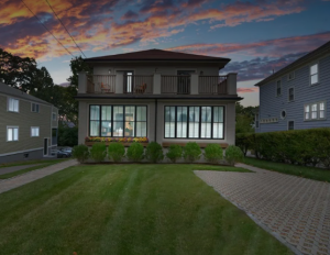 Quality house image during sunset with garden